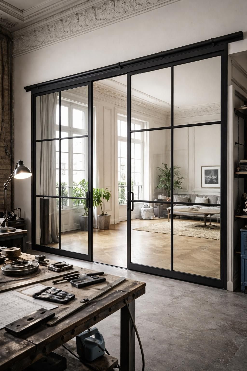 découvrez l'élégance artisanale sur mesure avec les portes verrières coulissantes en acier à paris par mds déco, alliant design contemporain et qualité exceptionnelle.