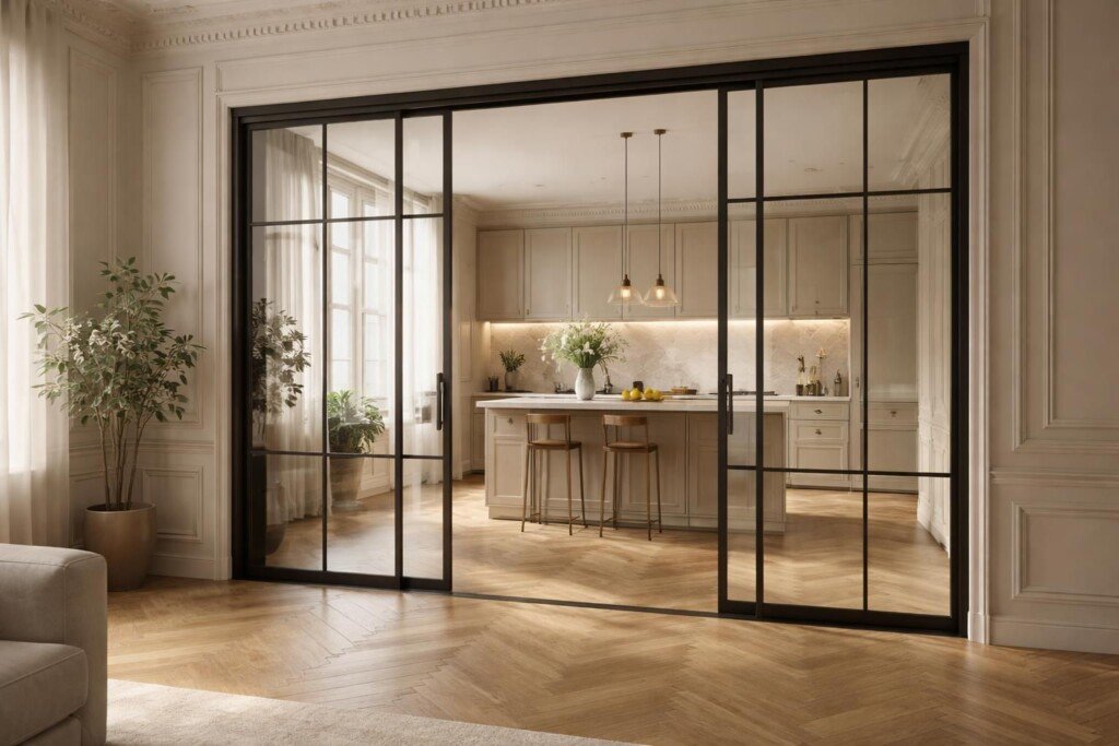 découvrez la porte verrière coulissante cuisine à paris par mds déco, alliant élégance et robustesse de l'acier sur mesure pour sublimer votre intérieur.