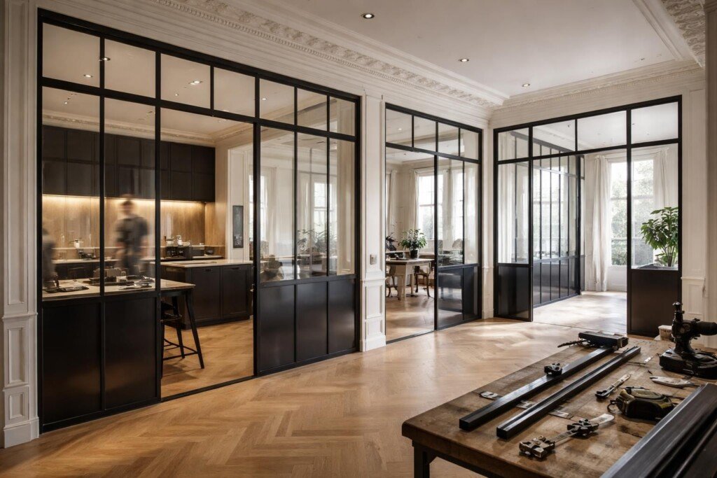 découvrez la pose de verrières en acier sur mesure à paris par mds déco, artisanat haut de gamme alliant élégance et qualité pour sublimer votre intérieur.