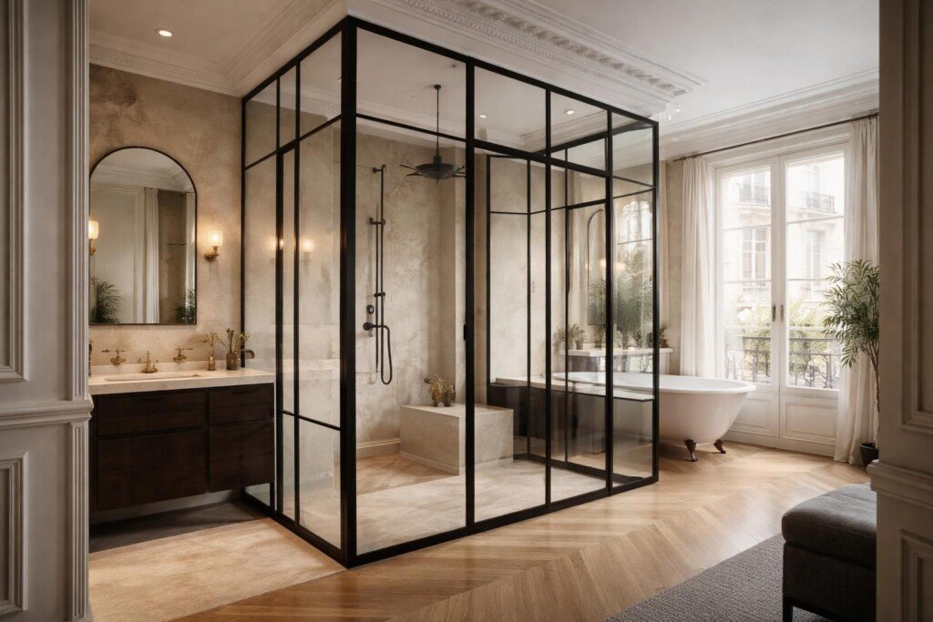 découvrez notre verrière acier sur mesure, idéale pour sublimer votre salle de bain à paris avec élégance et modernité.