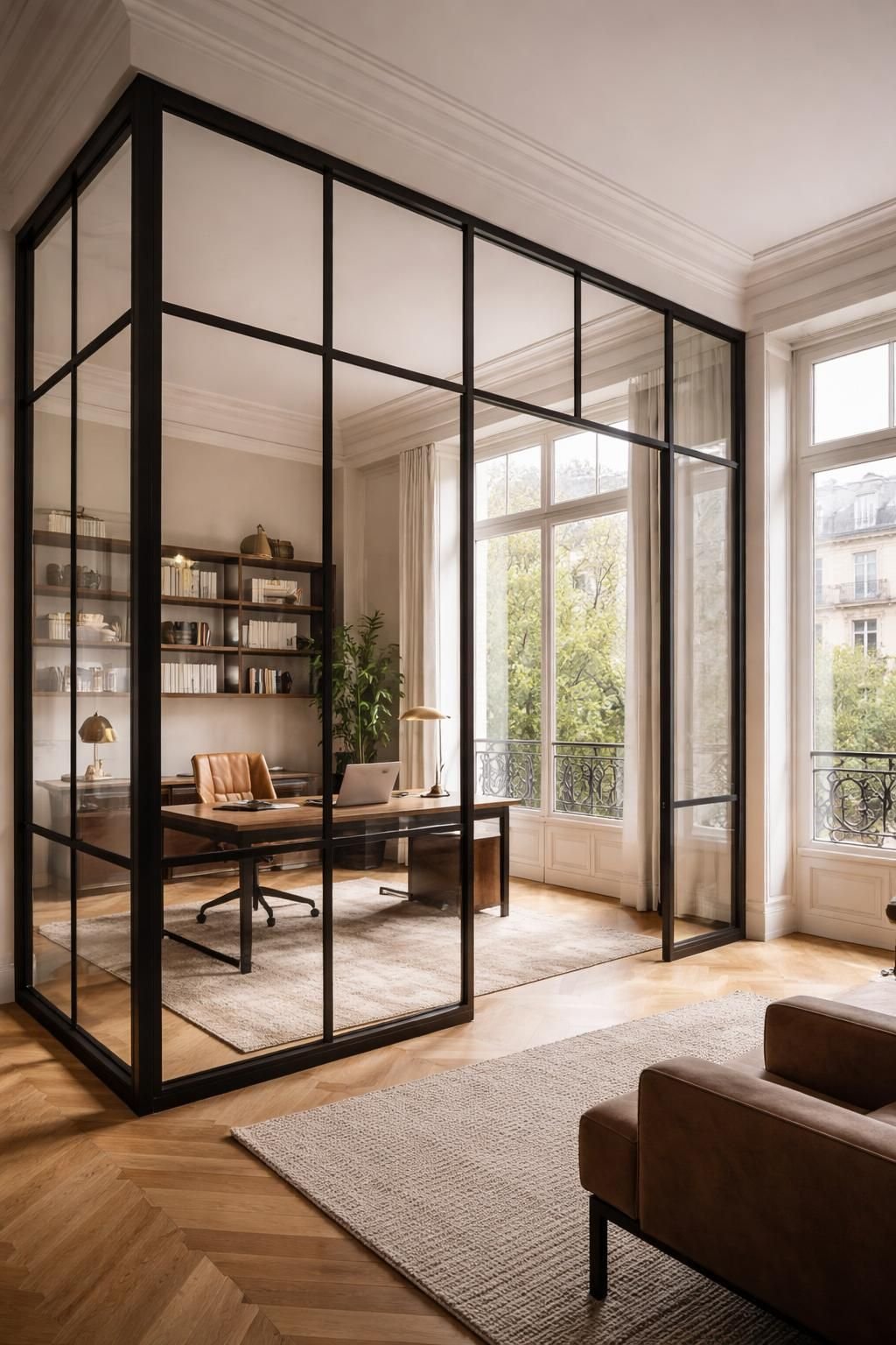 découvrez notre verrière bureau en acier à paris, alliant élégance et savoir-faire artisanal pour sublimer votre espace professionnel avec style et fonctionnalité.