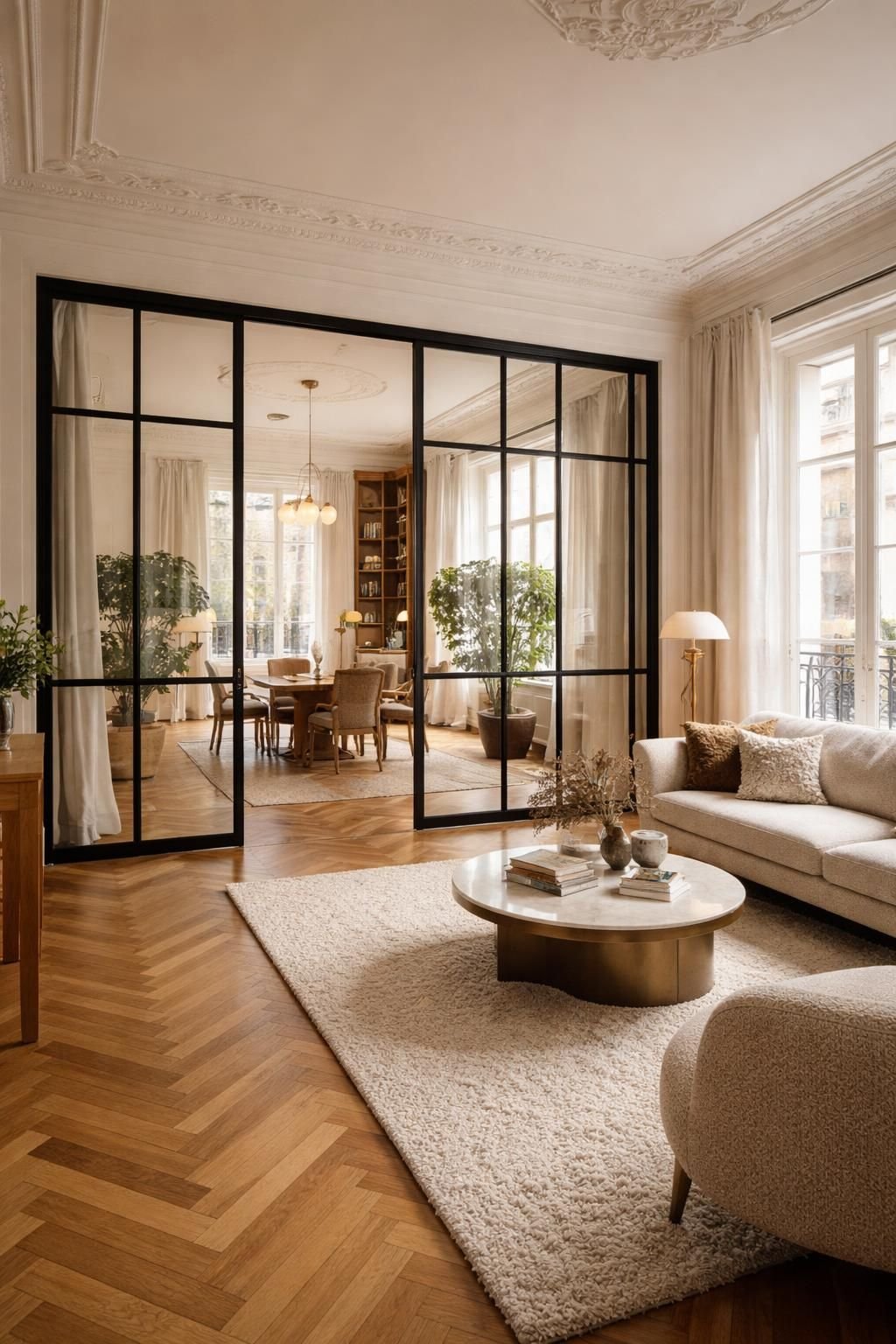 découvrez la verrière salon en acier à paris, une élégance artisanale sur mesure signée mds déco, alliant design moderne et savoir-faire traditionnel pour sublimer votre intérieur.