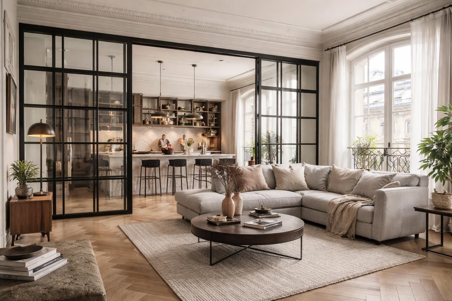 découvrez l'élégance artisanale sur mesure avec la verrière salon en acier à paris par mds déco, alliant design unique et qualité supérieure pour sublimer votre intérieur.