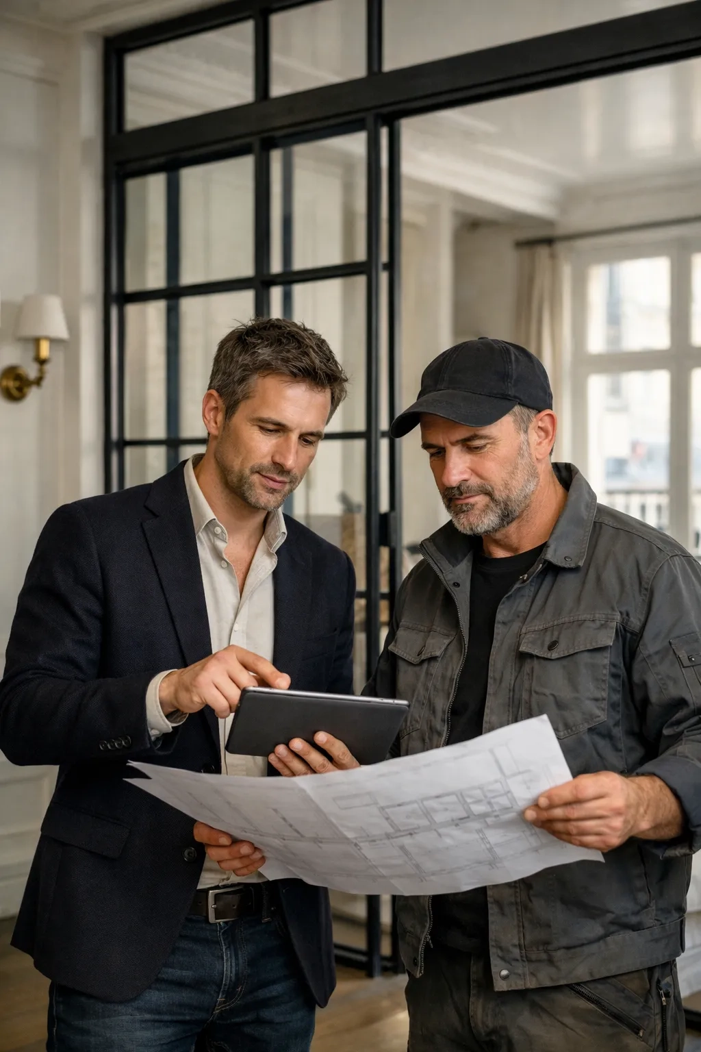 Architecte d’intérieur collaborant avec MDS Déco sur un projet de verrière sur mesure à Paris