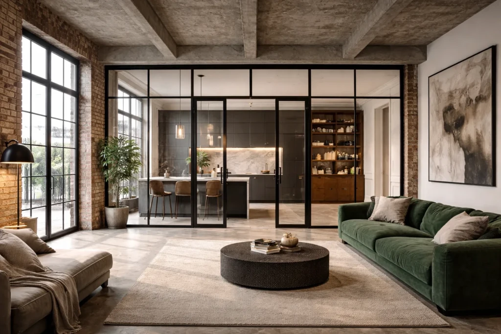 verrière cuisine et salon mdsdeco